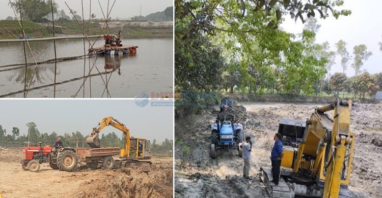 মিঠাপুকুরে চলছে অবৈধ বালু উত্তোলনের মহোৎসব, বিপদে কৃষকরা