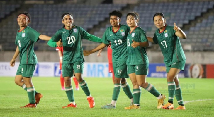 র‍্যাঙ্কিংয়ে এগিয়ে থাকা বাহরাইনকে ৭-০ গোলে বিধ্বস্ত করলো বাংলাদেশ নারী দল