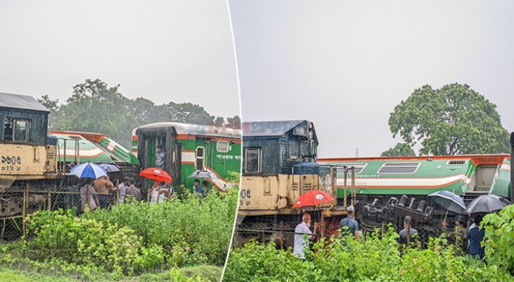 লালমনিরহাটে সিগন্যাল বিভ্রাটে ২ ট্রেনের মুখোমুখি সংঘর্ষ, উল্টে গেছে বগি (ভিডিও)