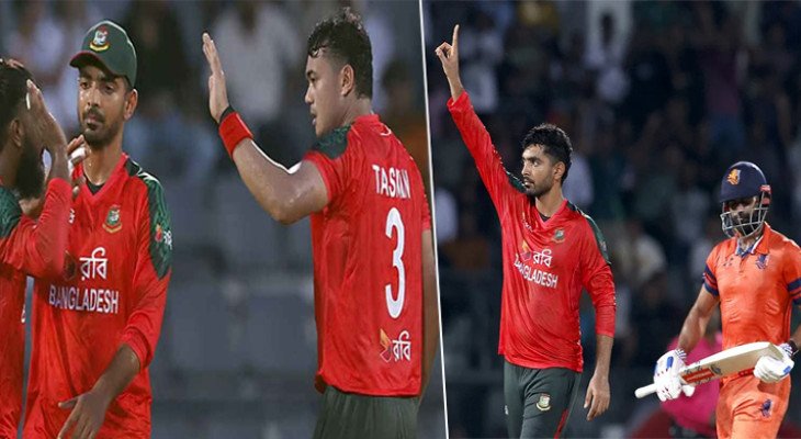 বাংলাদেশের বোলিং দাপটে ১৩৬ রানে গুটিয়ে গেল নেদারল্যান্ডস