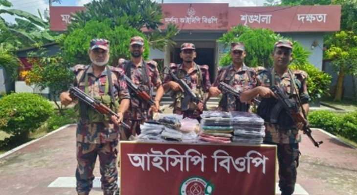 চুয়াডাঙ্গায় বিজিবির অভিযানে মাদক ও চোরাচালান পণ্য জব্দ