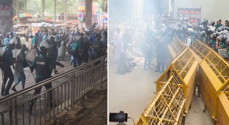 প্রেসক্লাবে ইবতেদায়ী মাদ্রাসা শিক্ষকদের সঙ্গে পুলিশের সংঘর্ষ, আহত অন্তত ১৫