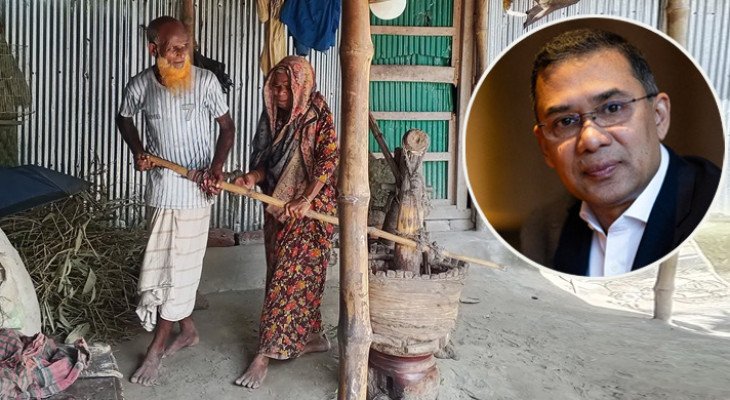 বুক দিয়ে ঘানি টানা সেই বৃদ্ধের পাশে দাঁড়ালেন তারেক রহমান