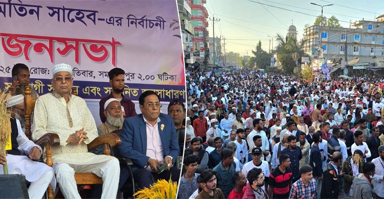 টাঙ্গাইল-৪ আসনে বিএনপির জনসভায় মানুষের ঢল