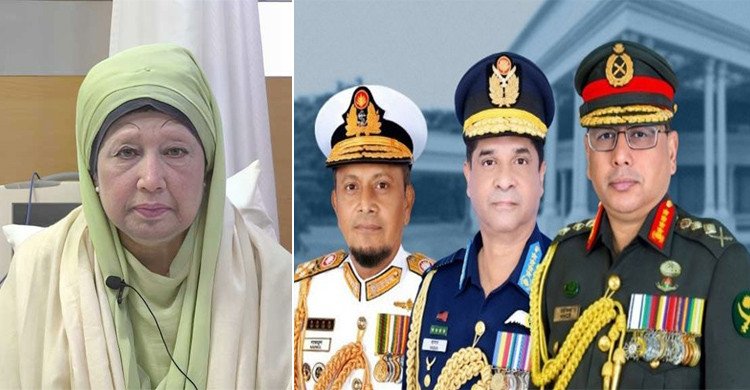 খালেদা জিয়াকে দেখতে এভারকেয়ার হাসপাতালে তিন বাহিনীর প্রধান