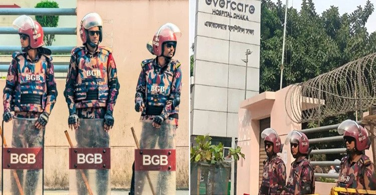 এভারকেয়ার হাসপাতালের সামনে এবার বিজিবি মোতায়েন