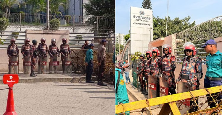 মাকে দেখতে যাবেন তারেক রহমান, এভারকেয়ারের সামনে নিরাপত্তা জোরদার