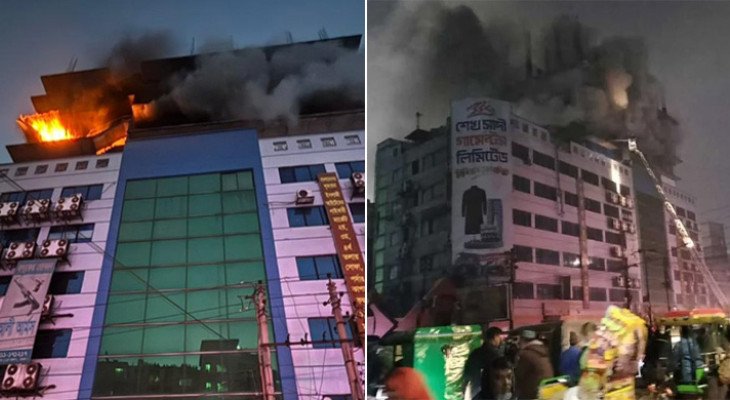 গুলিস্তানের খদ্দর বাজার শপিং কমপ্লেক্সে ভয়াবহ আগুন, নিয়ন্ত্রণে ৬ ইউনিট
