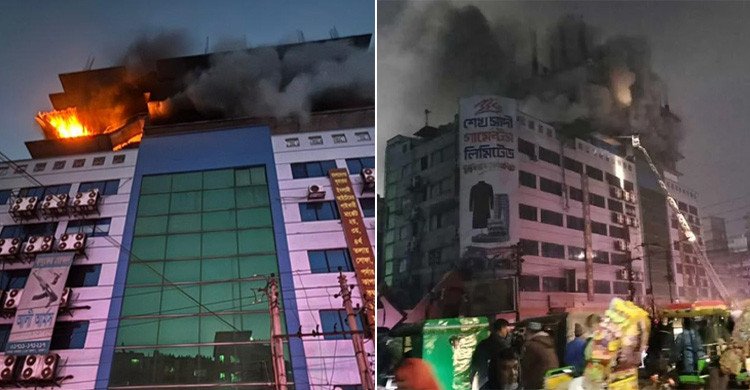 গুলিস্তানের খদ্দর বাজার শপিং কমপ্লেক্সে ভয়াবহ আগুন, নিয়ন্ত্রণে ৬ ইউনিট