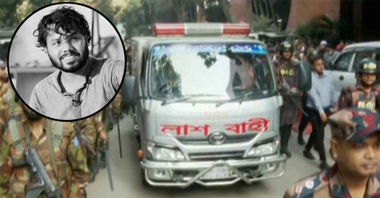 ময়নাতদন্তের জন্য হাদির মরদেহ সোহরাওয়ার্দী হাসপাতালের মর্গে