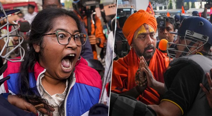 কলকাতায় বাংলাদেশ উপ-হাইকমিশন অভিমুখে বিক্ষোভ, ব্যাপক লাঠিচার্জ