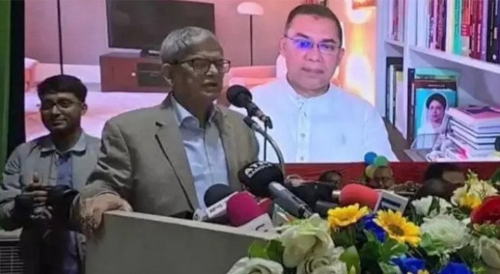 ২৫ ডিসেম্বর বাংলাদেশের পতাকা হাতে নিয়ে ঢাকায় নামবেন তারেক রহমান: বক্তব্য মির্জা ফকরুলের