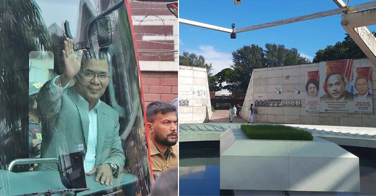 বাবার কবর জিয়ারত করতে জিয়া উদ্যানের পথে তারেক রহমান