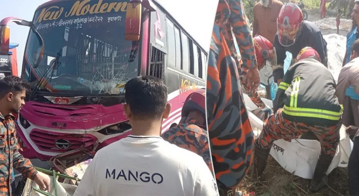 ভাঙায় বাসচাপায় প্রাণ গেল মা-মেয়ে ও নাতিসহ ৪ জনের