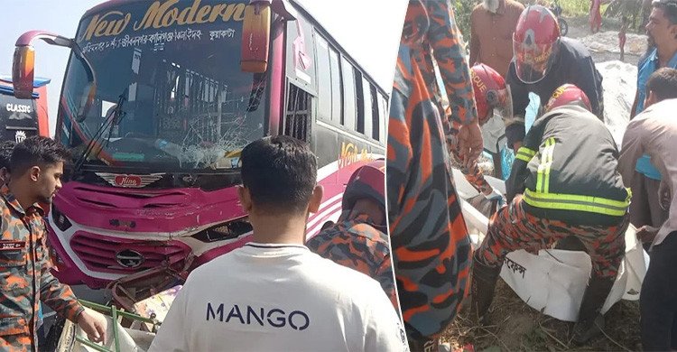 ভাঙায় বাসচাপায় প্রাণ গেল মা-মেয়ে ও নাতিসহ ৪ জনের