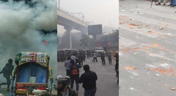 পুলিশ ও মোবাইল ব্যবসায়ীদের ধাওয়া-পাল্টা ধাওয়ায় রণক্ষেত্র কারওয়ান বাজার