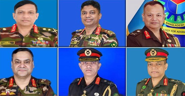আবারও সেনাবাহিনীর শীর্ষ ৬ পদে রদবদল, কে কোন দায়িত্বে