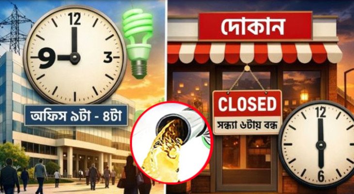 জ্বালানি সংকট: অফিস সময় ৯টা–৪টা, ৬টায় বন্ধ দোকানপাট