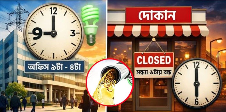 জ্বালানি সংকট: অফিস সময় ৯টা–৪টা, ৬টায় বন্ধ দোকানপাট