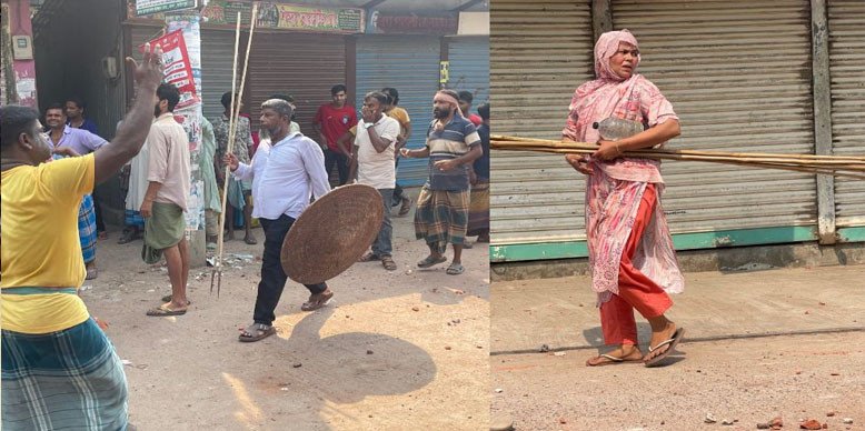 ফুটবল খেলার মাইকিং নিয়ে ৪ গ্রামবাসীর সংঘর্ষ, পুলিশসহ আহত ২০০ 