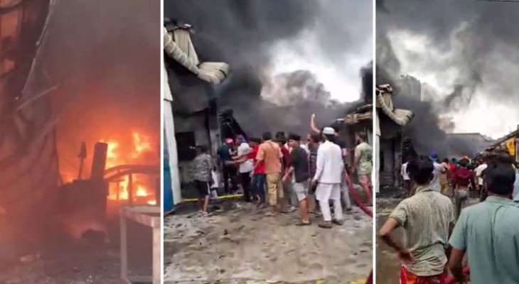 কেরানীগঞ্জে গ্যাসলাইট কারখানায় আগুন 
