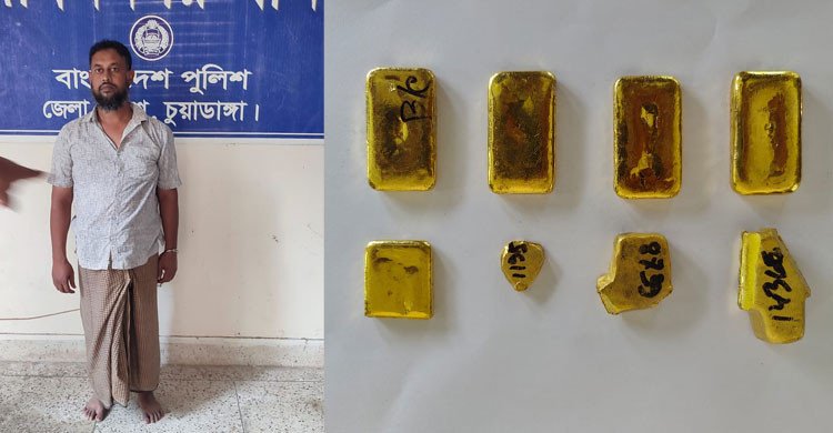 চুয়াডাঙ্গা সীমান্তে বিজিবির অভিযানে স্বর্ণের বারসহ আটক ১