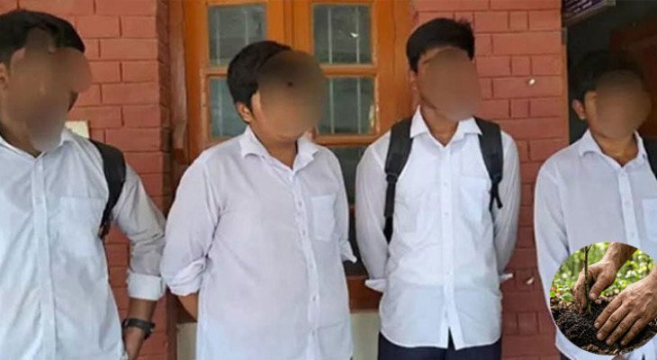 স্কুল ফাঁকির অভিনব শাস্তি: ৭ দিনে ৮০০ গাছের চারা লাগাবে ৪ ছাত্র  