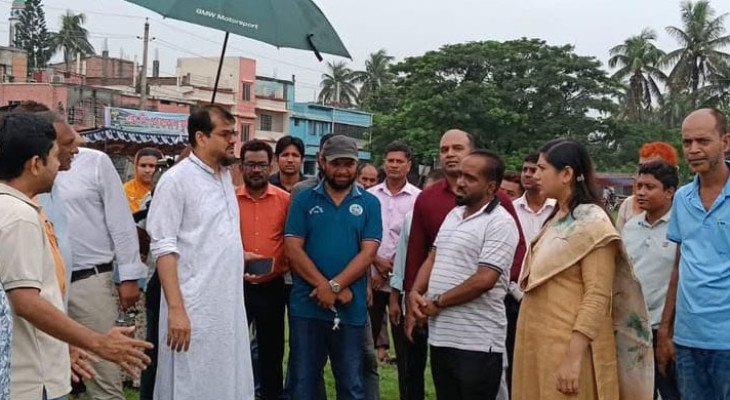 চুয়াডাঙ্গায় স্টেডিয়ামের কাজ পরিদর্শনে জাতীয় ক্রীড়া পরিষদের নির্বাহী পরিচালক 