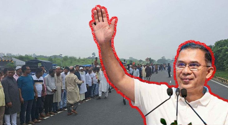 ব্যানার-ফেস্টুন নয়, ৪০ কিলোমিটার মানবপ্রাচীরে প্রধানমন্ত্রীর সংবর্ধনা 