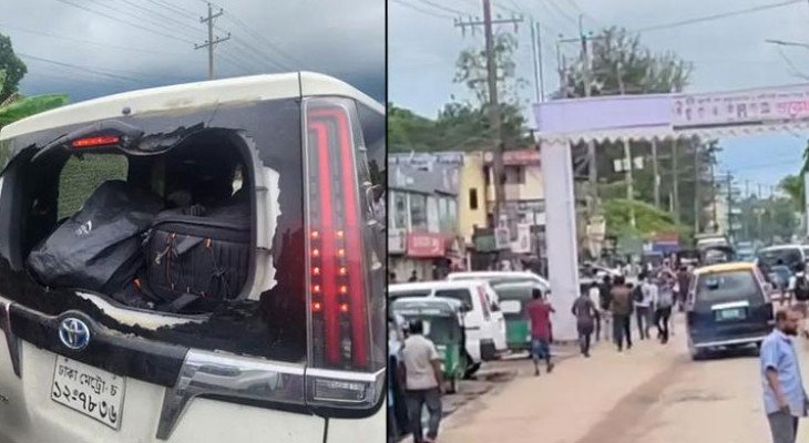 হবিগঞ্জের পর এবার সিলেটে এনসিপির গাড়িবহরে হামলা