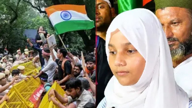 ‘সুন্দর ভবিষ্যতের জন্য রাস্তায় নেমেছি’ দিল্লির বিক্ষোভে ১৩ বছরের উমাসা