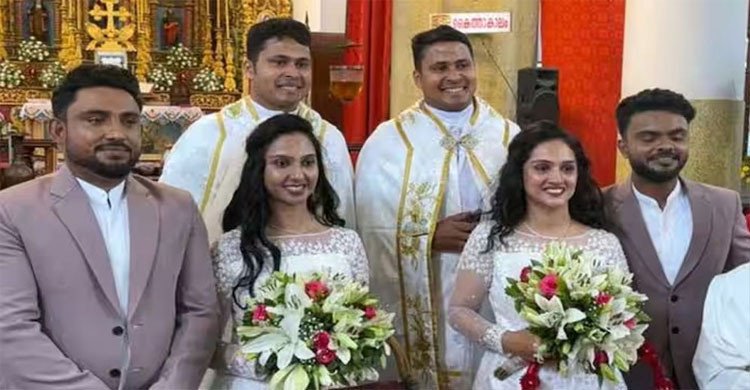 যমজ কনে, যমজ বর, যমজ পুরোহিত- কেরালায় ব্যতিক্রমী এক বিয়ে