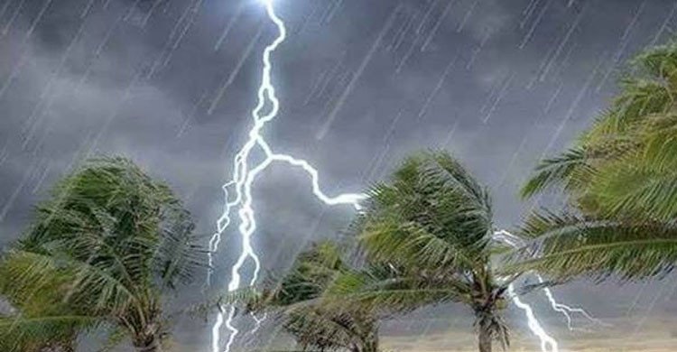 দুপুরের মধ্যে দেশের ৭ জেলায় ৬০ কি.মি. বেগে ঝড়সহ বজ্রবৃষ্টির শঙ্কা
