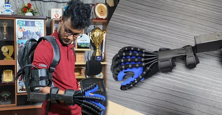 প্যারালাইসিস রোগীদের জন্য সাশ্রয়ী ‘রোবোটিক হ্যান্ড স্যুট’ বানাল রোবোলাইফ