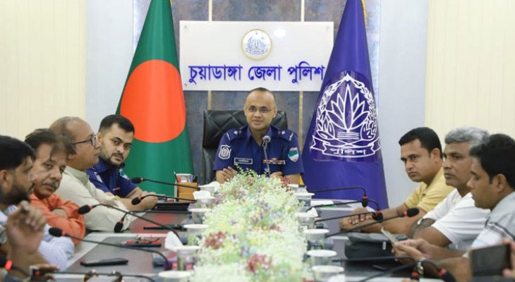 চুয়াডাঙ্গায় সাংবাদিকদের সঙ্গে নবাগত পুলিশ সুপারের মতবিনিময় সভা