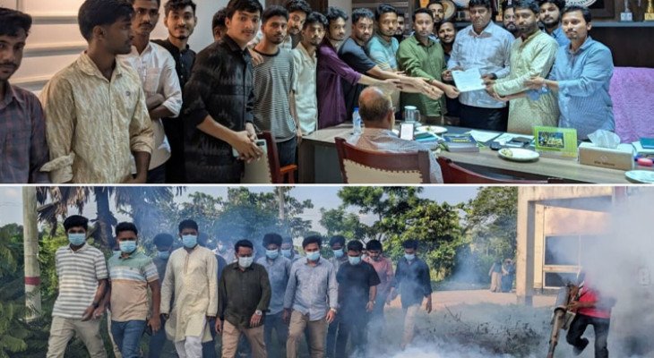 কুবিতে ডেঙ্গু প্রতিরোধে শাখা ছাত্রদলের স্মারকলিপি ও মশক নিধন কর্মসূচি