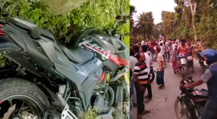 দর্শনায় নিয়ন্ত্রণ হারিয়ে গাছে মোটরসাইকেলের ধাক্কা, প্রাণ গেল রাজমিস্ত্রীর