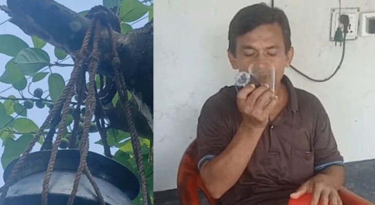 রোগমুক্তির আশায় ডুমুর গাছের নির্গত তরল সংগ্রহে মানুষের ভিড়