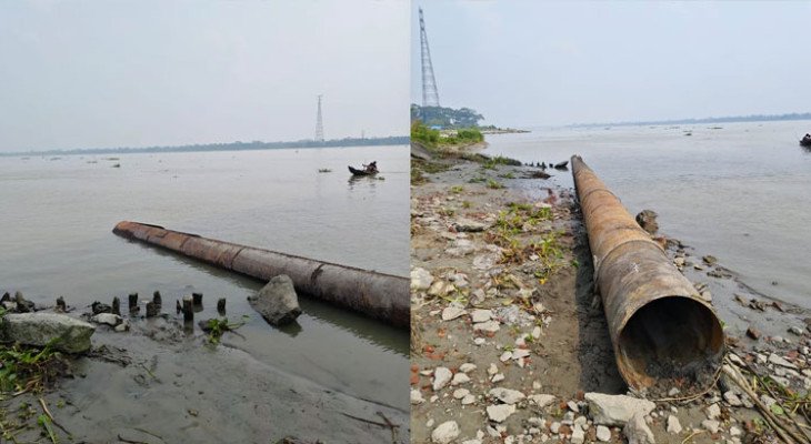 বেকুটিয়া সেতুর নিচে সরকারি পাইপ চুরি, ইউনিয়ন বিএনপির সভাপতিসহ আটক ৯