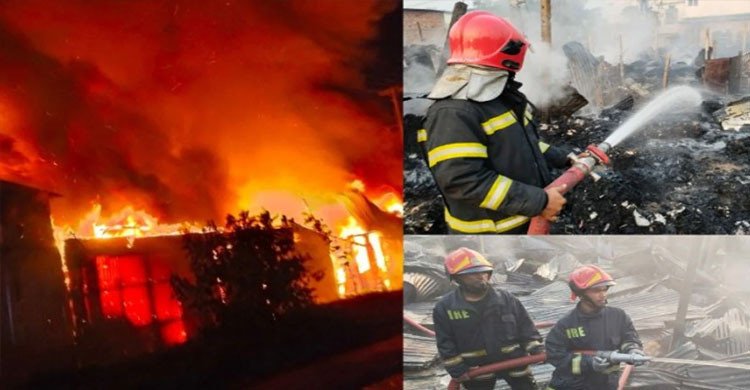 নারায়ণগঞ্জে পাটের গুদামে ভয়াবহ আগুন, পুড়ল ১৪টি টিনের ঘর