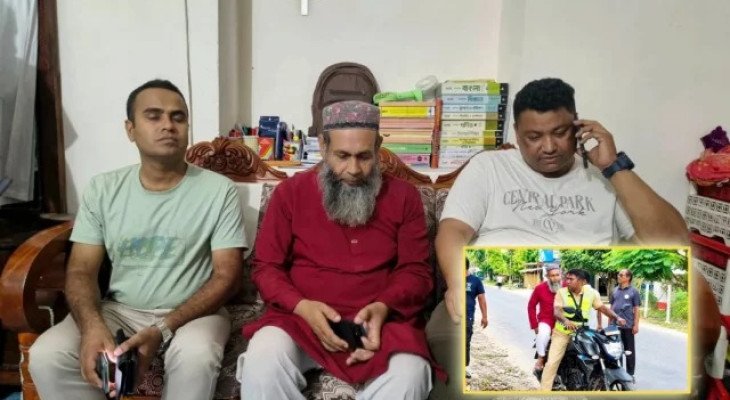 ‘প্রধানমন্ত্রীর নির্দেশে সেই স্কুলশিক্ষককে সসম্মানে নিরাপদে বাসায় পৌঁছে দেয় পুলিশ’