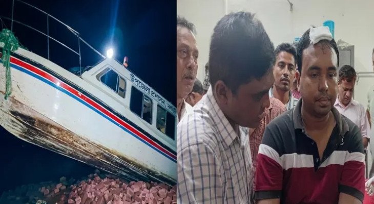 সুগন্ধা নদীতে মৎস্য অভিযান চলাকালে স্পিডবোটের ধাক্কা, আহত ইউএনওসহ ৯